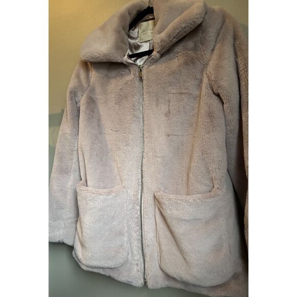 Altar’d State Pink Rose Faux Fur Full Zip Jacket, Blush Size Medium Fur Coat - Picture 6 of 8